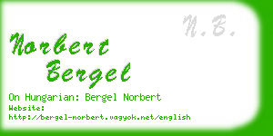 norbert bergel business card